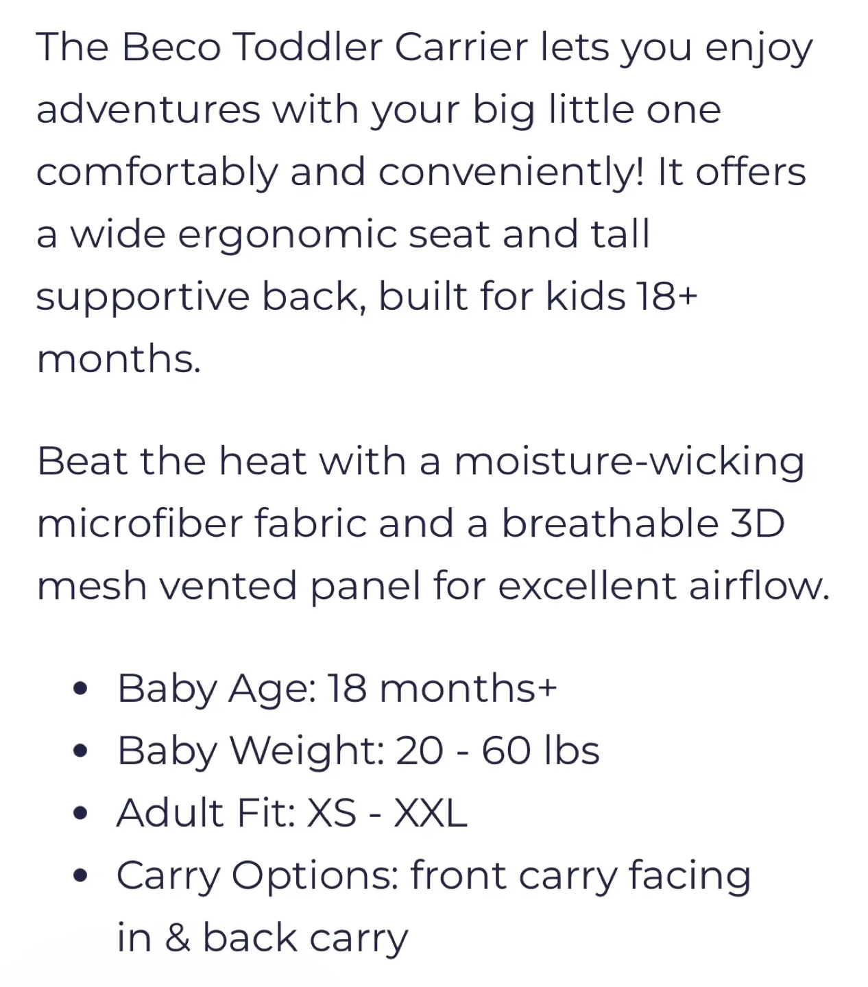 Beco Toddler Carrier – Navy | Brand New image indicator(7)