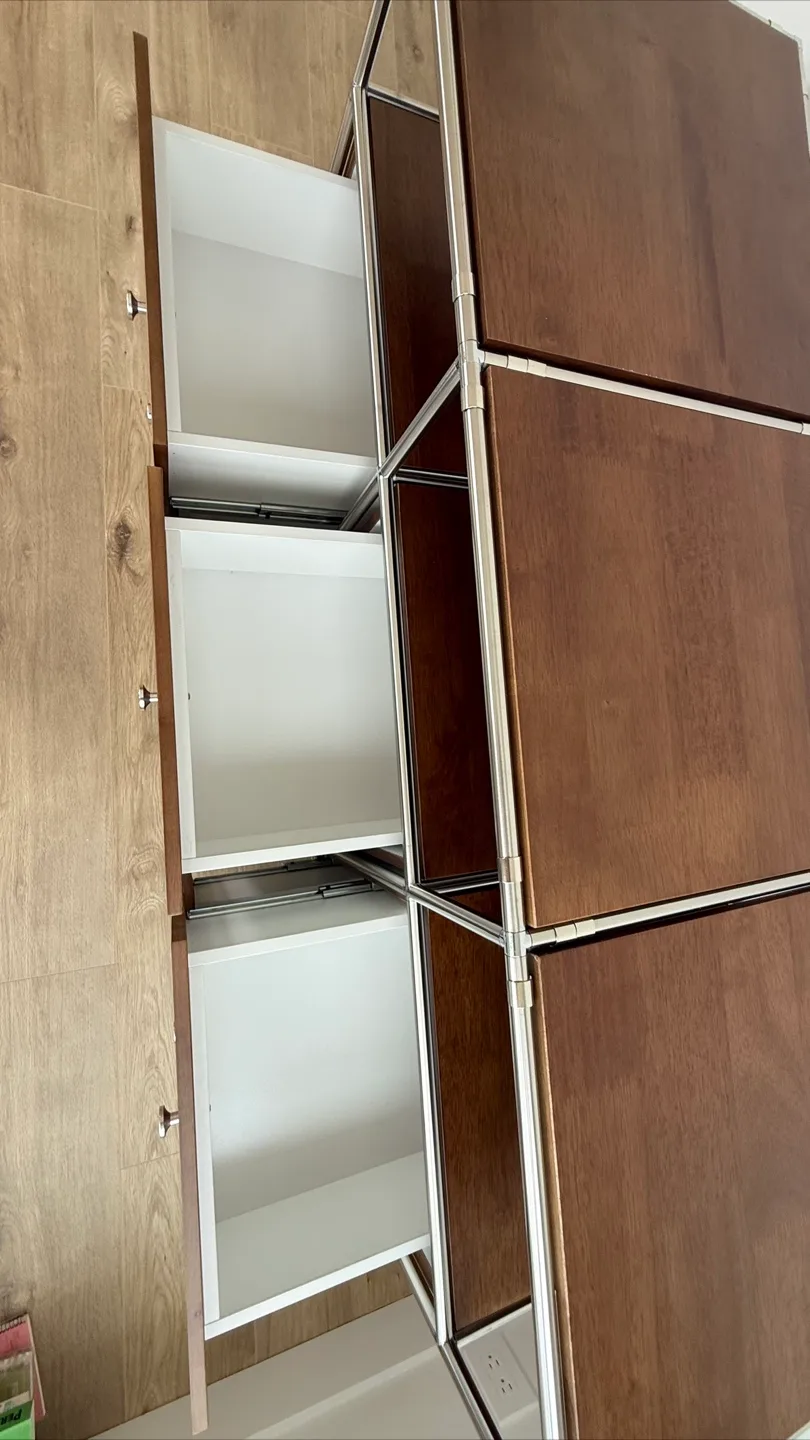 Brown Wooden Storage Cabinet with Drawers image indicator(7)