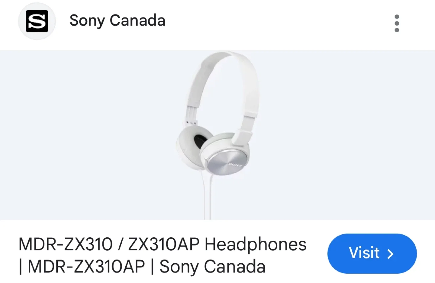 Sony MDR-ZX310 White Headphones