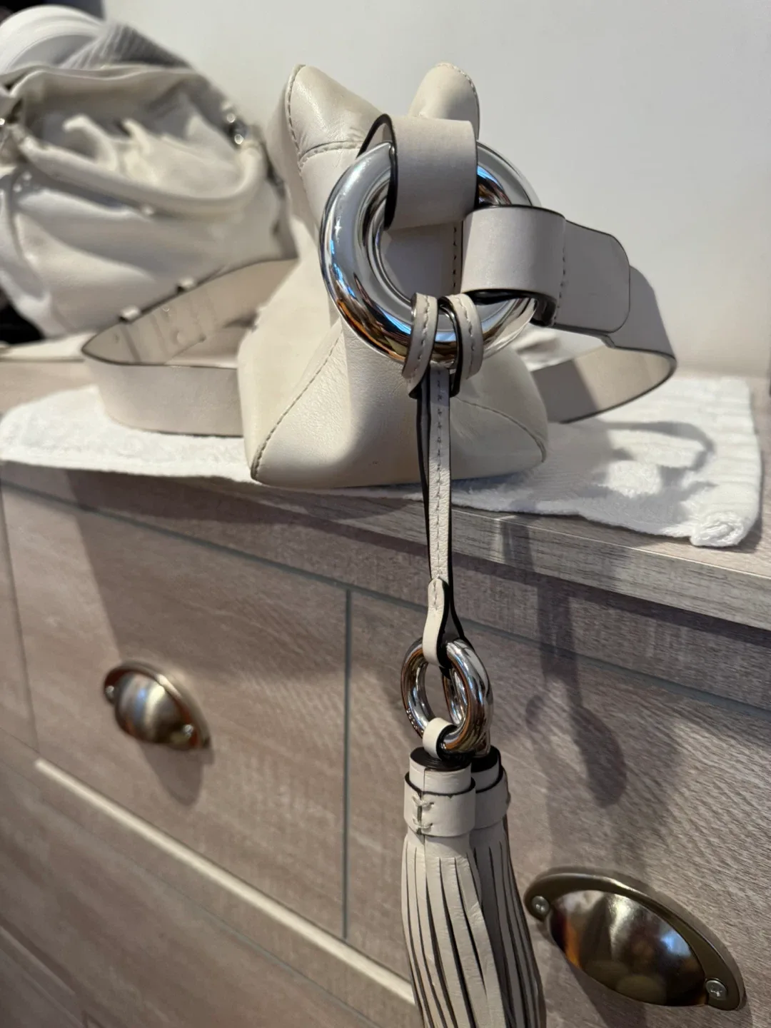 Michael Kors White Leather Handbag