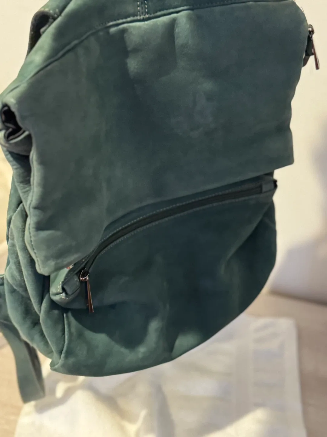 Forest Green Suede Leather Shoulder Bag image indicator(3)