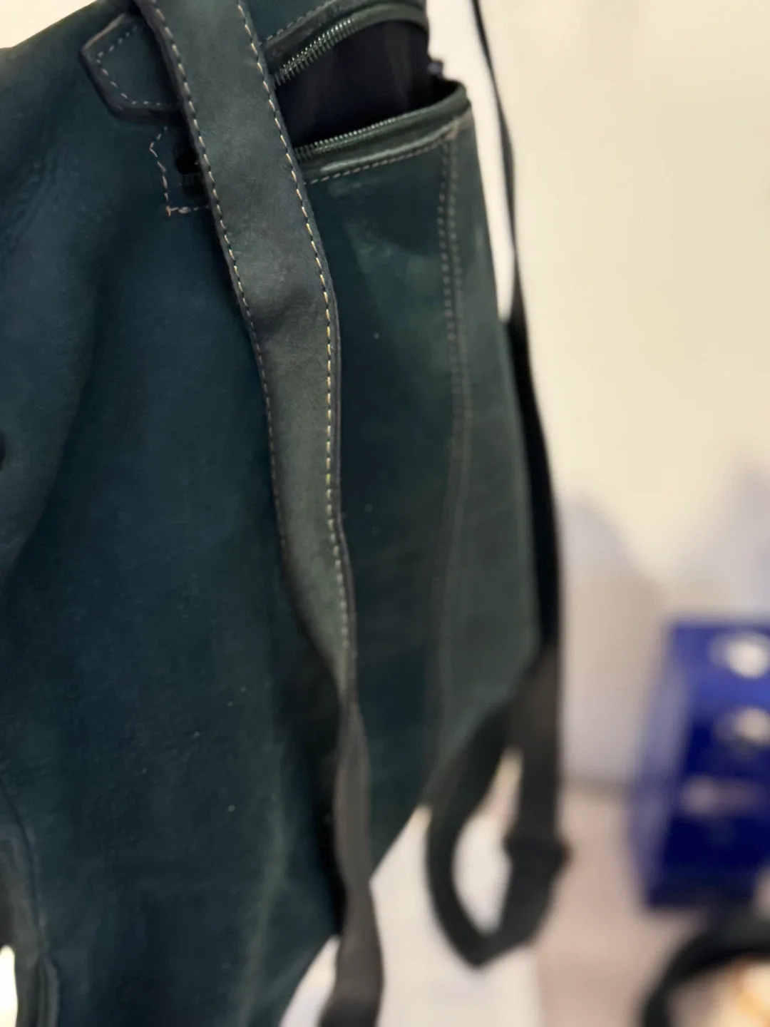 Forest Green Suede Leather Shoulder Bag image indicator(2)