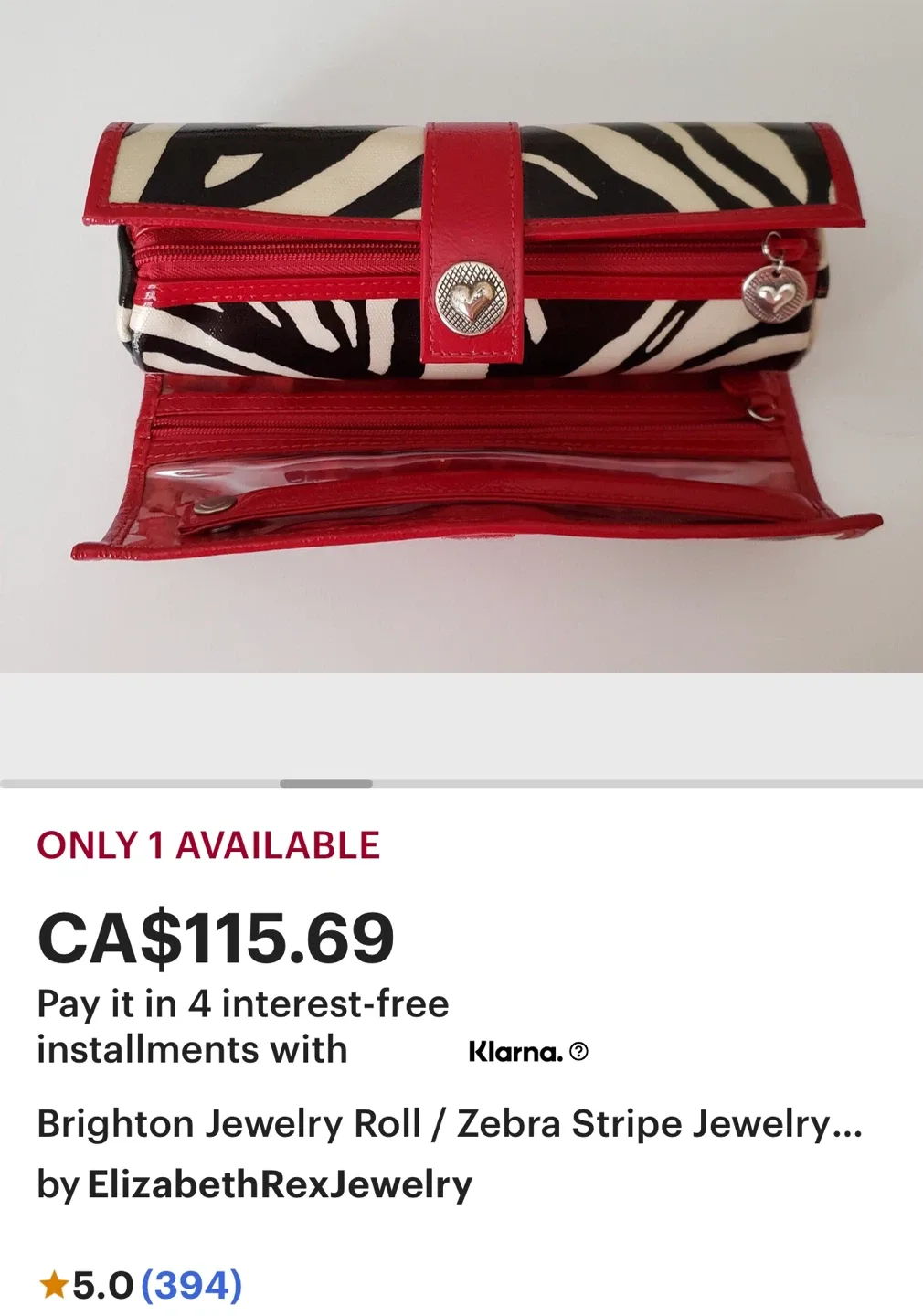 Brighton Jewelry Roll - Zebra Stripe image indicator(2)