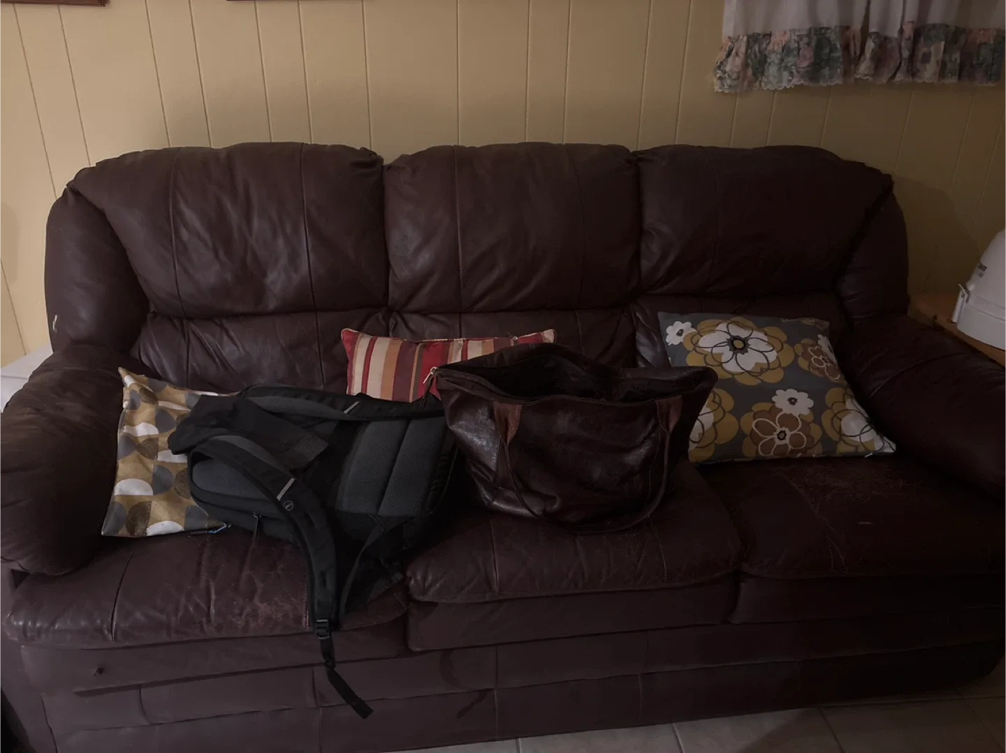 Brown Leather Sofa image indicator(4)