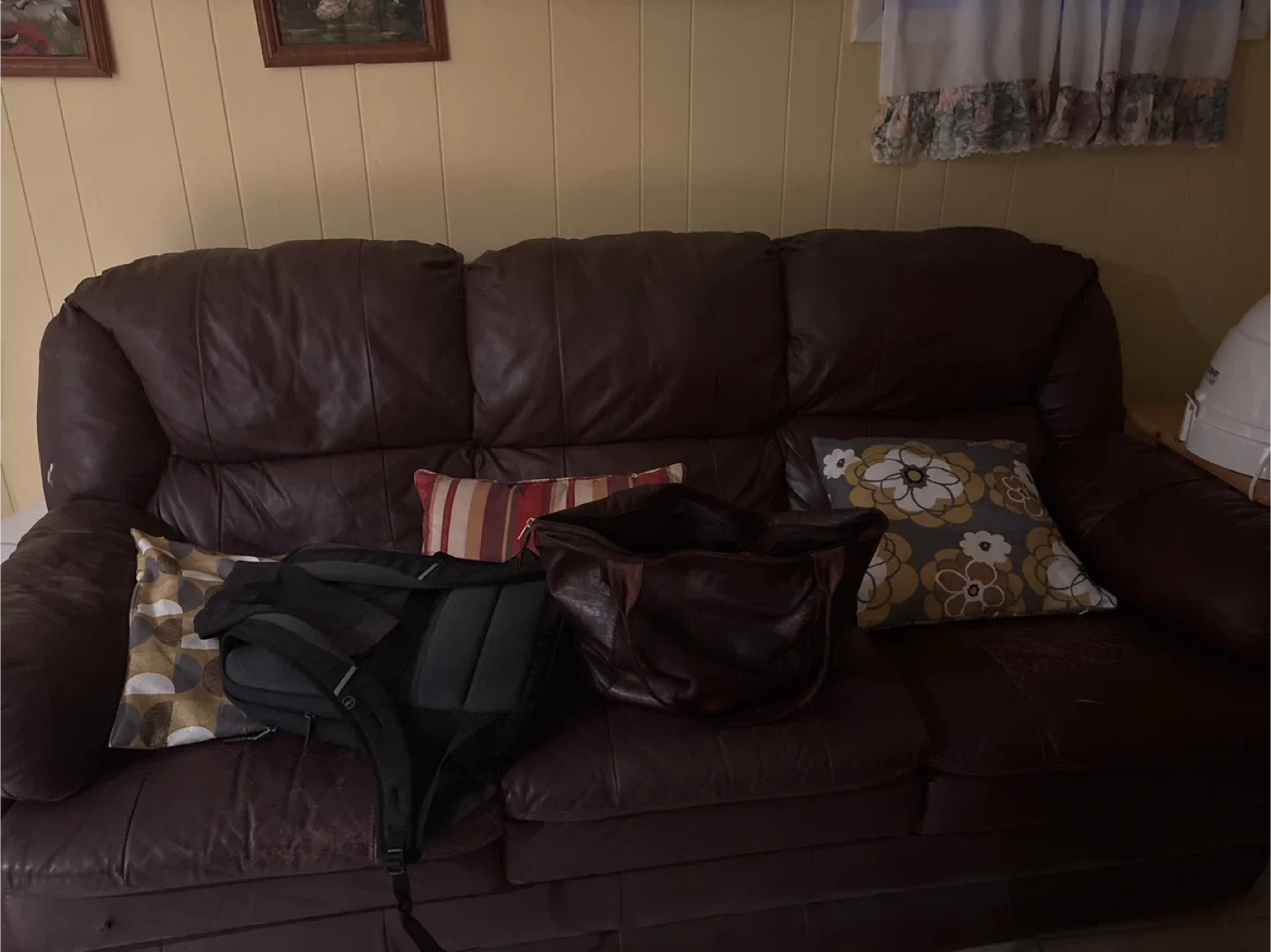 Brown Leather Sofa image indicator(3)