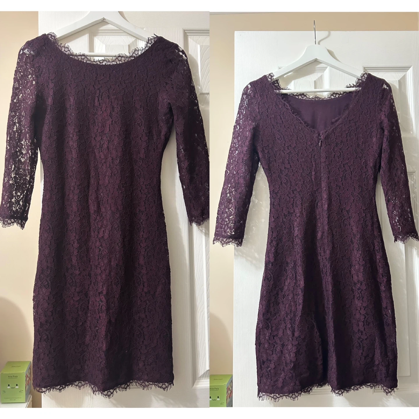 Aritzia Babaton Burgundy Lace Dress, Size Small