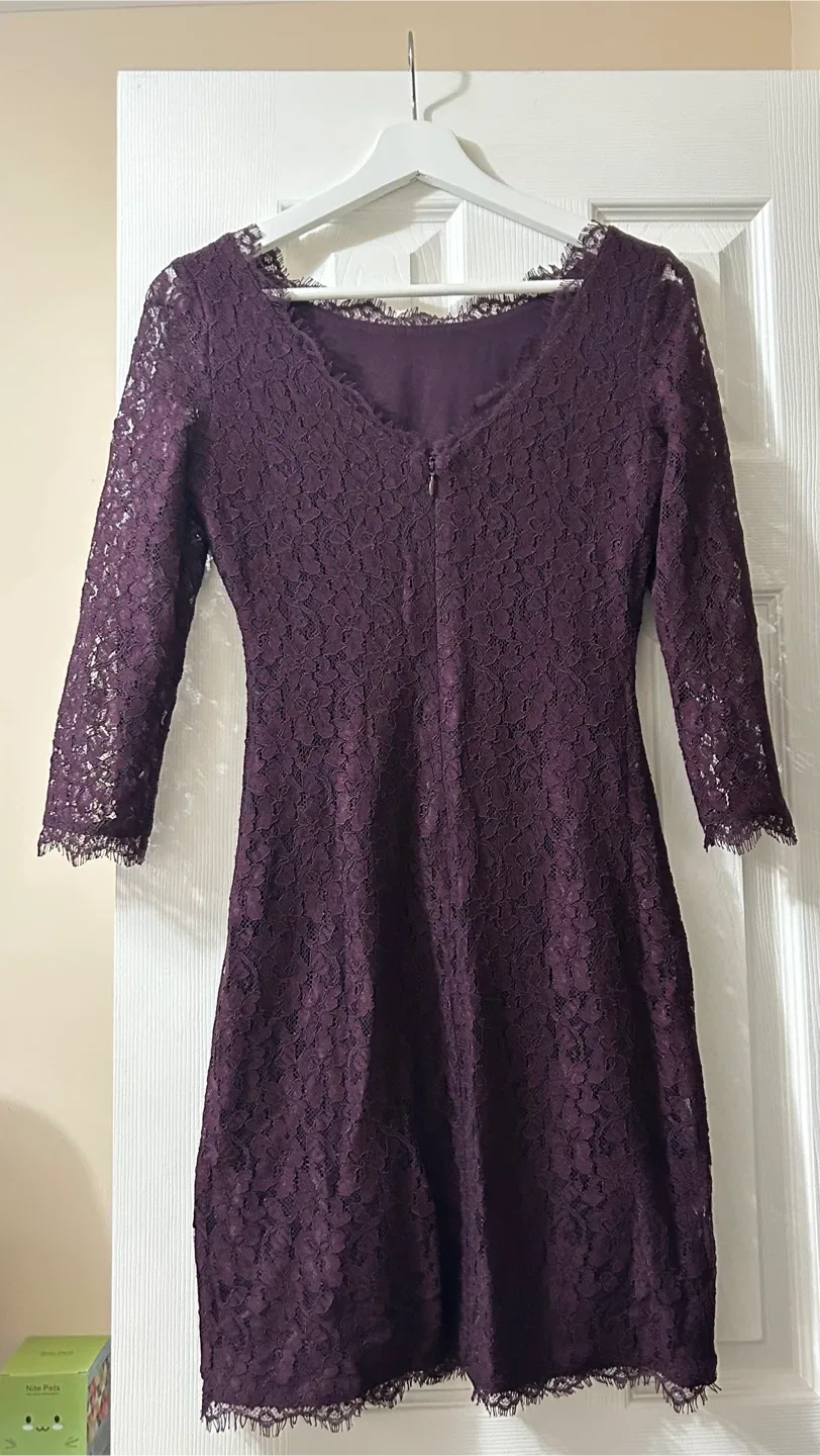 Aritzia Babaton Burgundy Lace Dress, Size Small image indicator(5)