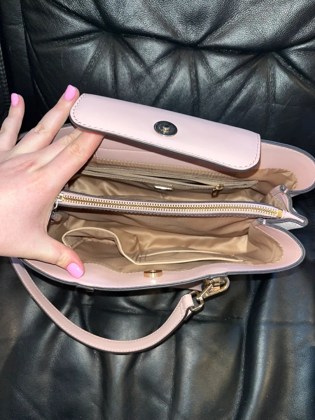 Guess Satchel Bag - Pink & Cream image indicator(3)