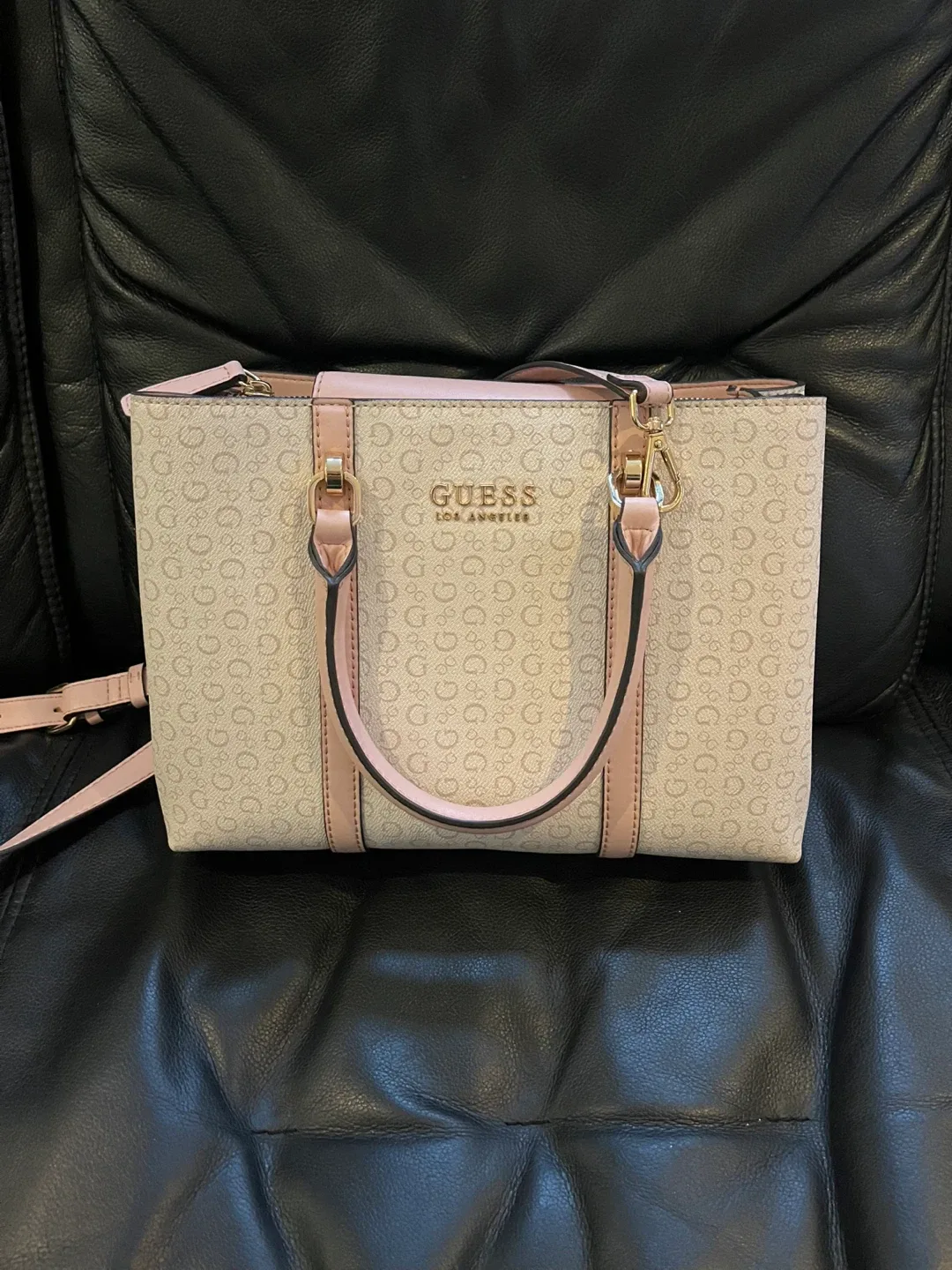 Guess Satchel Bag - Pink & Cream