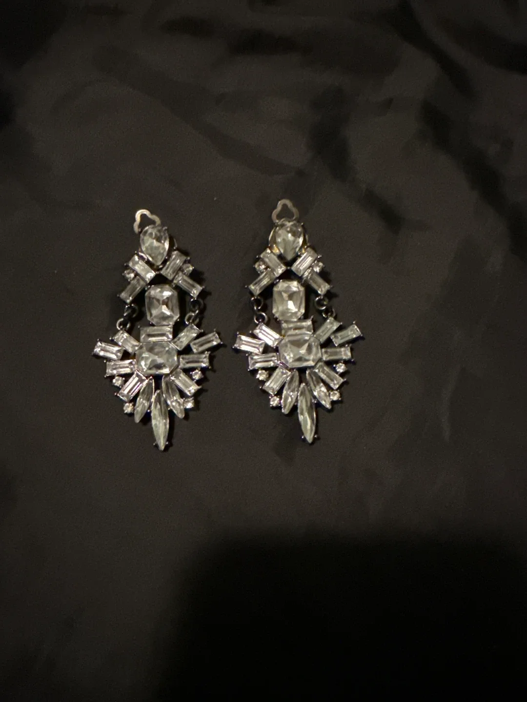 Sparkly Silver Statement Earrings