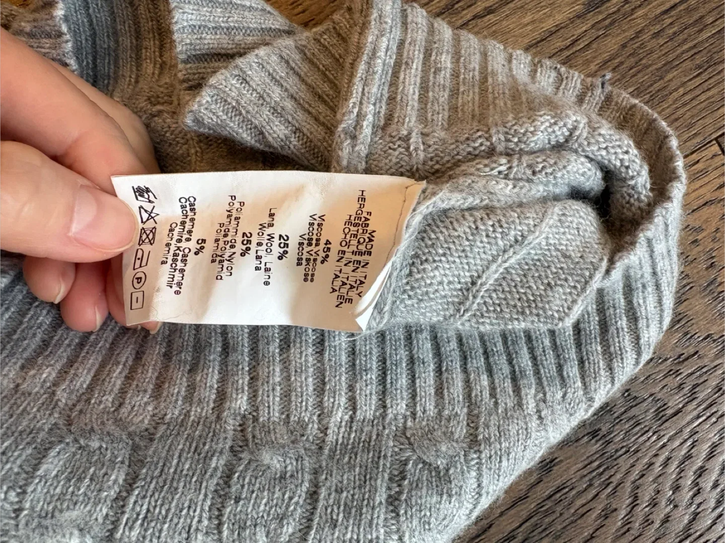 Brandy Melville Grey Cable Knit Sweater image indicator(2)