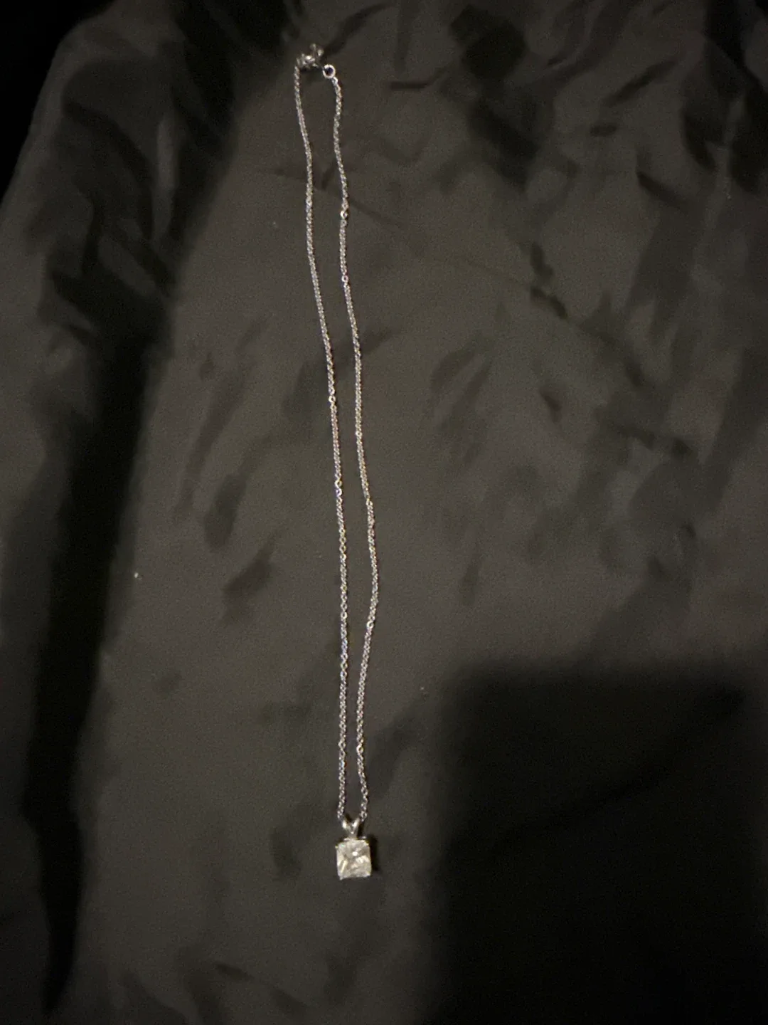 Silver Necklace with Square Pendant