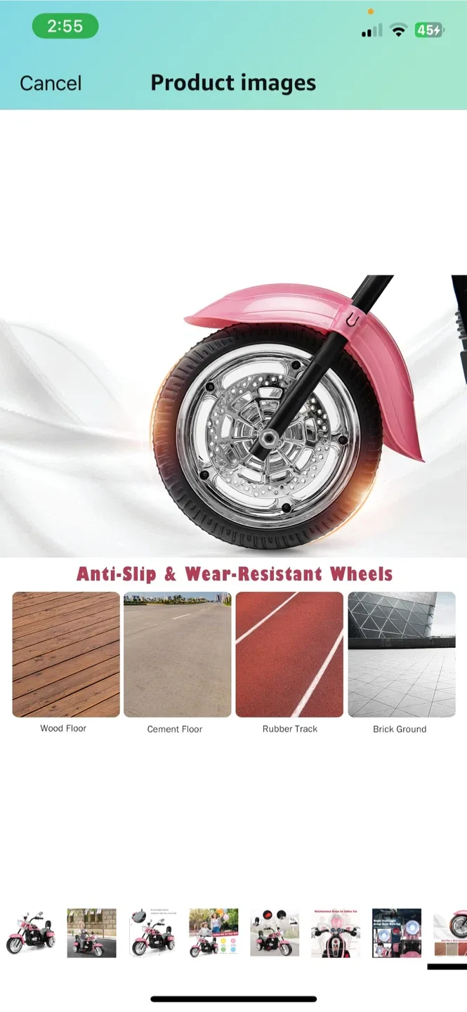 Pink Kids Motorcycle Ride-On Toy image indicator(4)