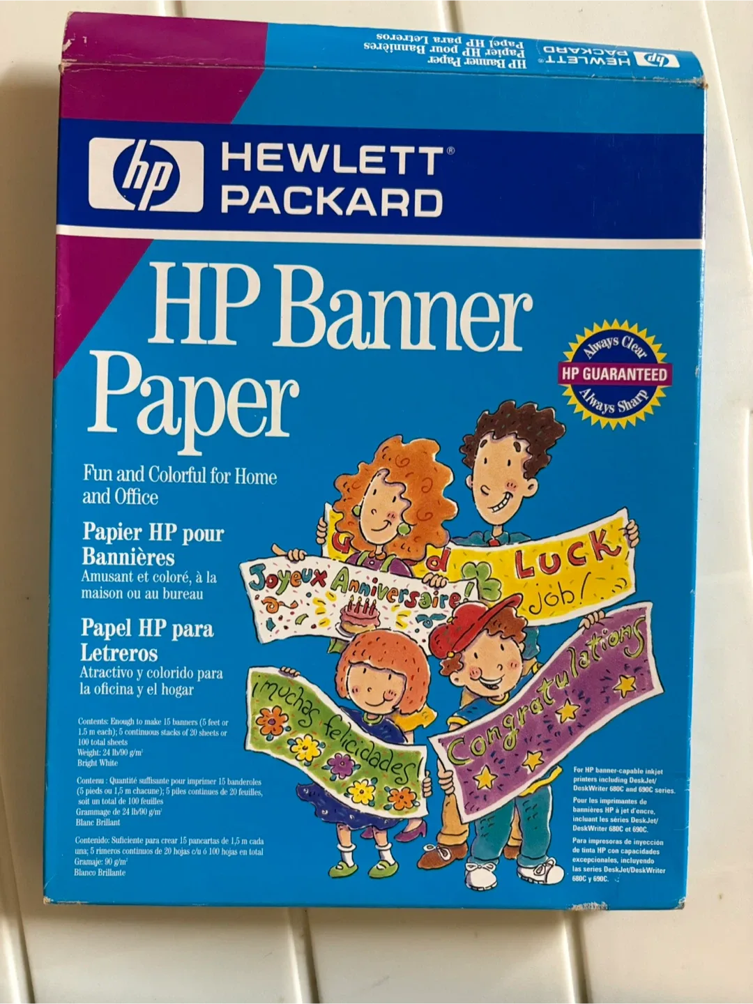 HP Banner Paper - 3 Blank Banners, White thumbnail