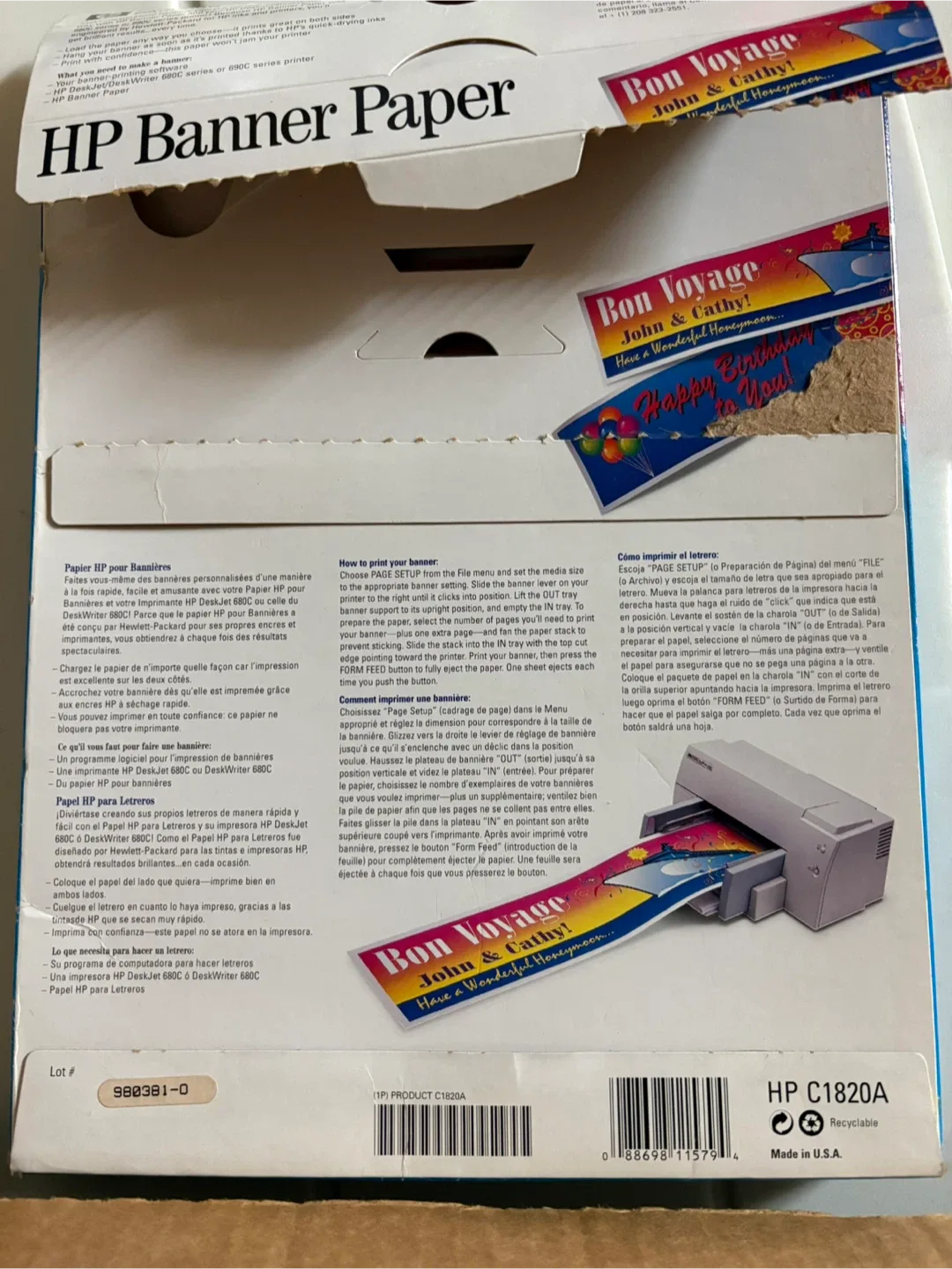 HP Banner Paper - 3 Blank Banners, White image indicator(2)