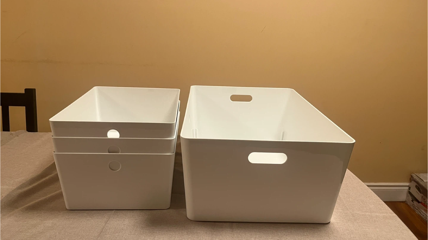IKEA White Storage Bins