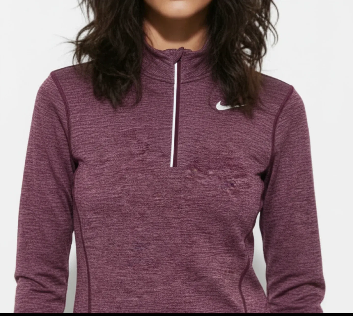 Nike Women's One Half Zip Long Sleeve Top - Small