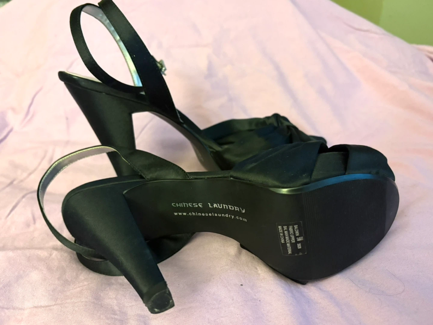 Chinese Laundry Black Satin Heels - Size 8 - photo 4