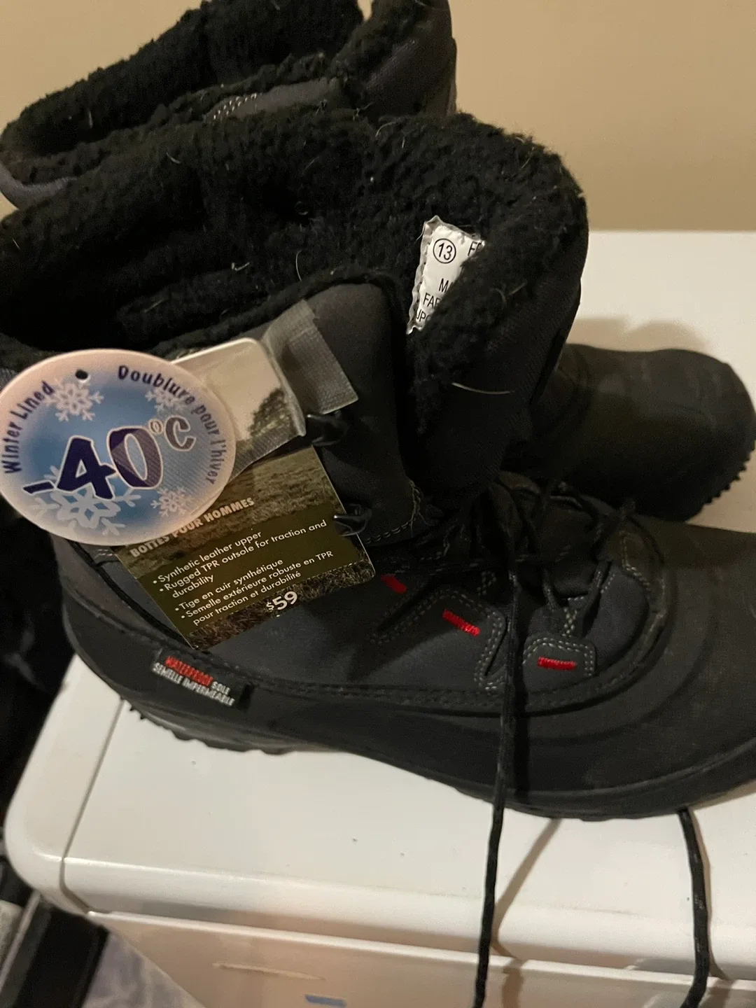 Men's Winter Lined Boots - Size 13 image indicator(3)