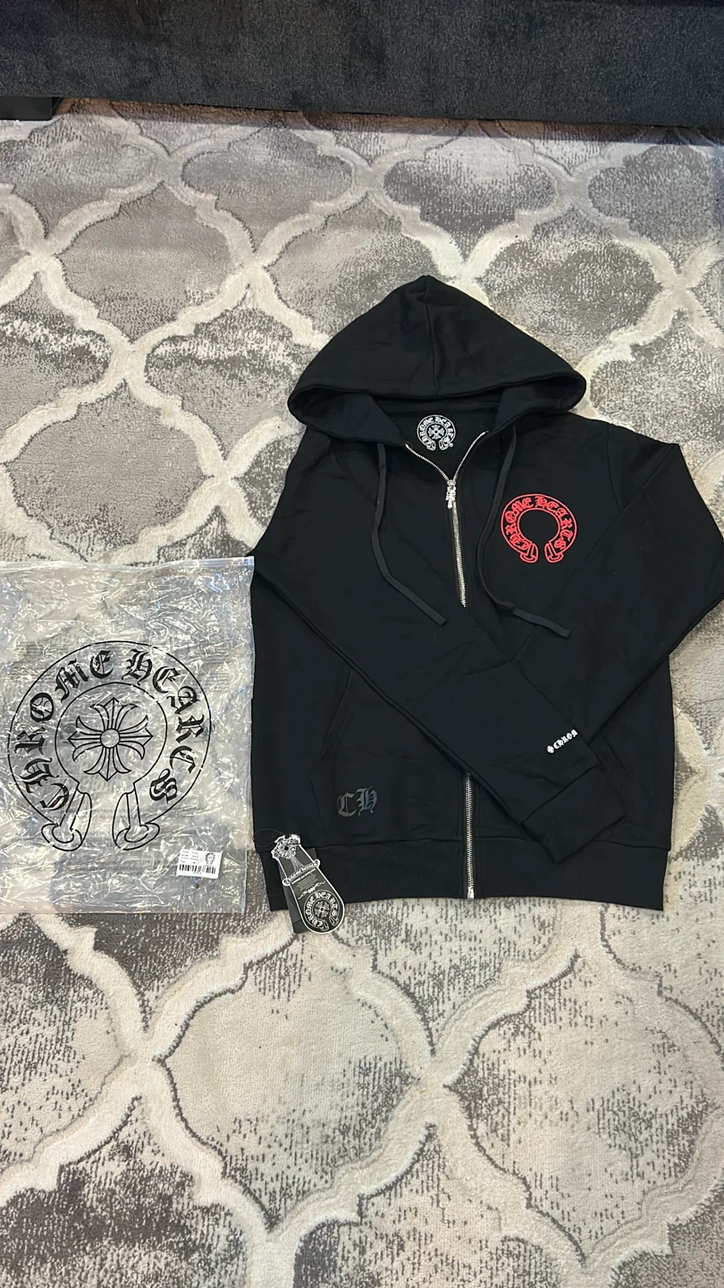 Chrome Hearts Black Zip Up Hoodie
