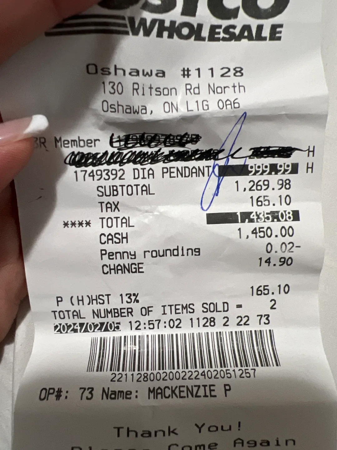 14kt White Gold Diamond Pendant Necklace image indicator(5)