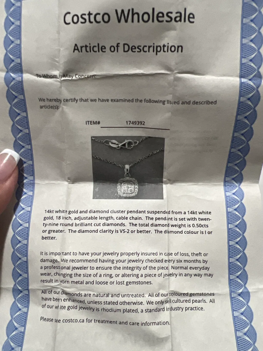 14kt White Gold Diamond Pendant Necklace image indicator(4)