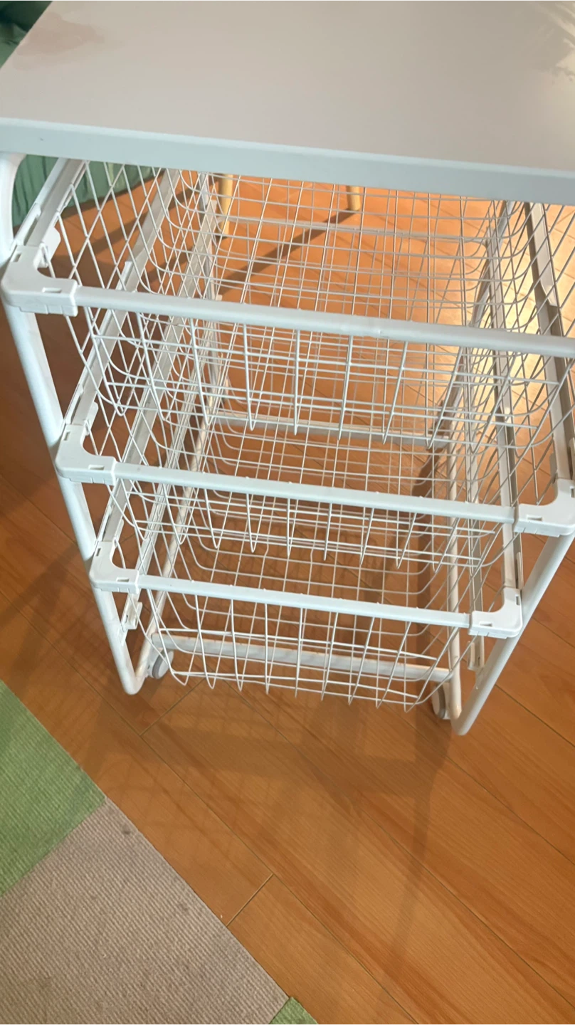 White Rolling Cart with 3 Baskets - photo 3
