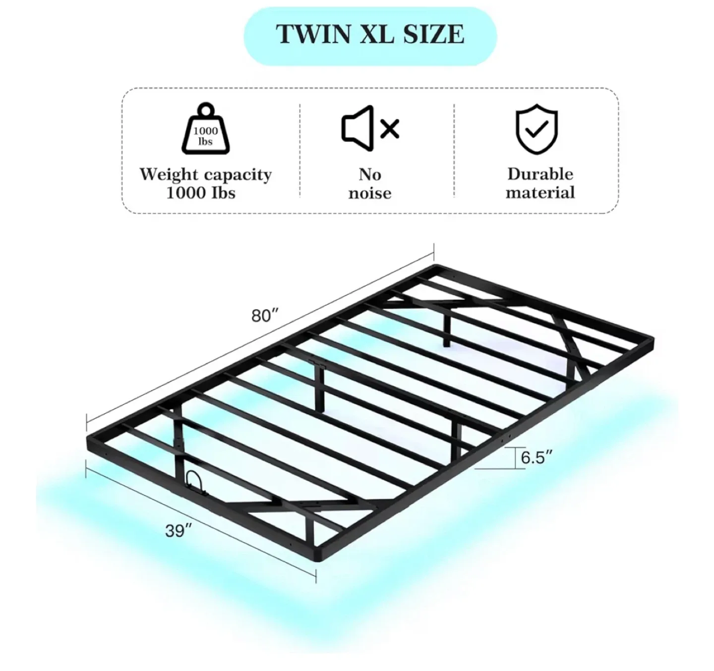 Twin XL Size Bed Frame with Mattress image indicator(2)