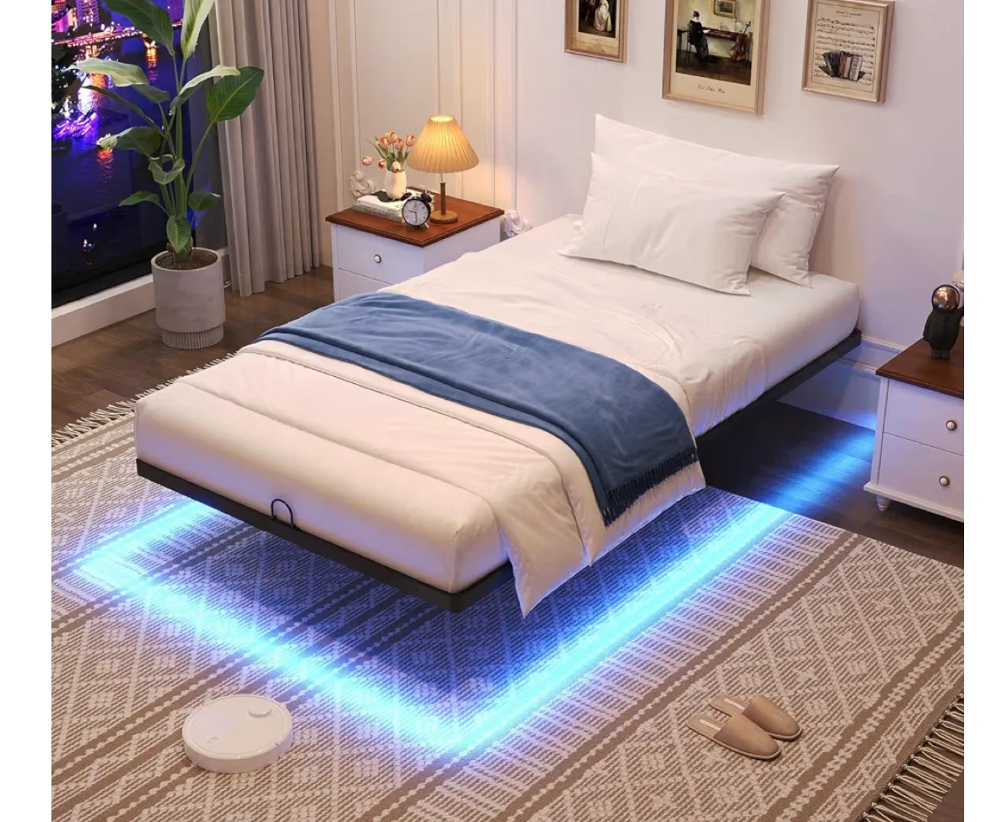 Twin XL Size Bed Frame with Mattress