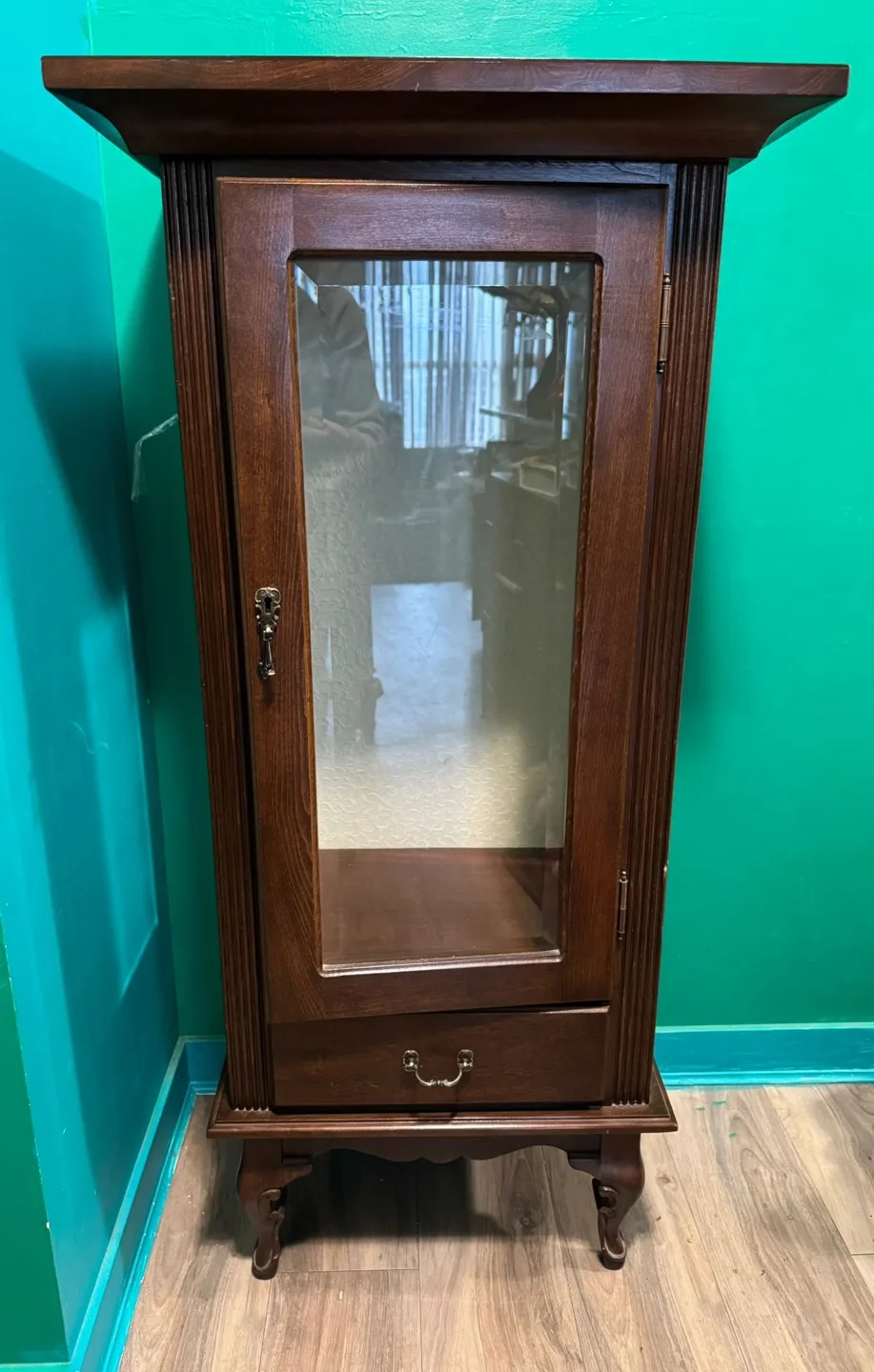 Solid Walnut Wood Display Cabinet