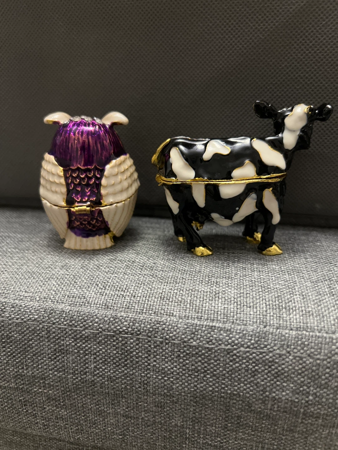 Owl and Cow Trinket Boxes - jewellery box - photo 3