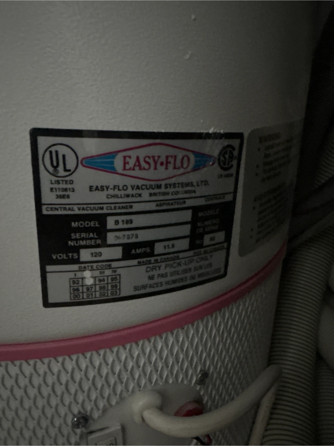 Easy-Flo Central Vacuum Cleaner B189 - photo 2