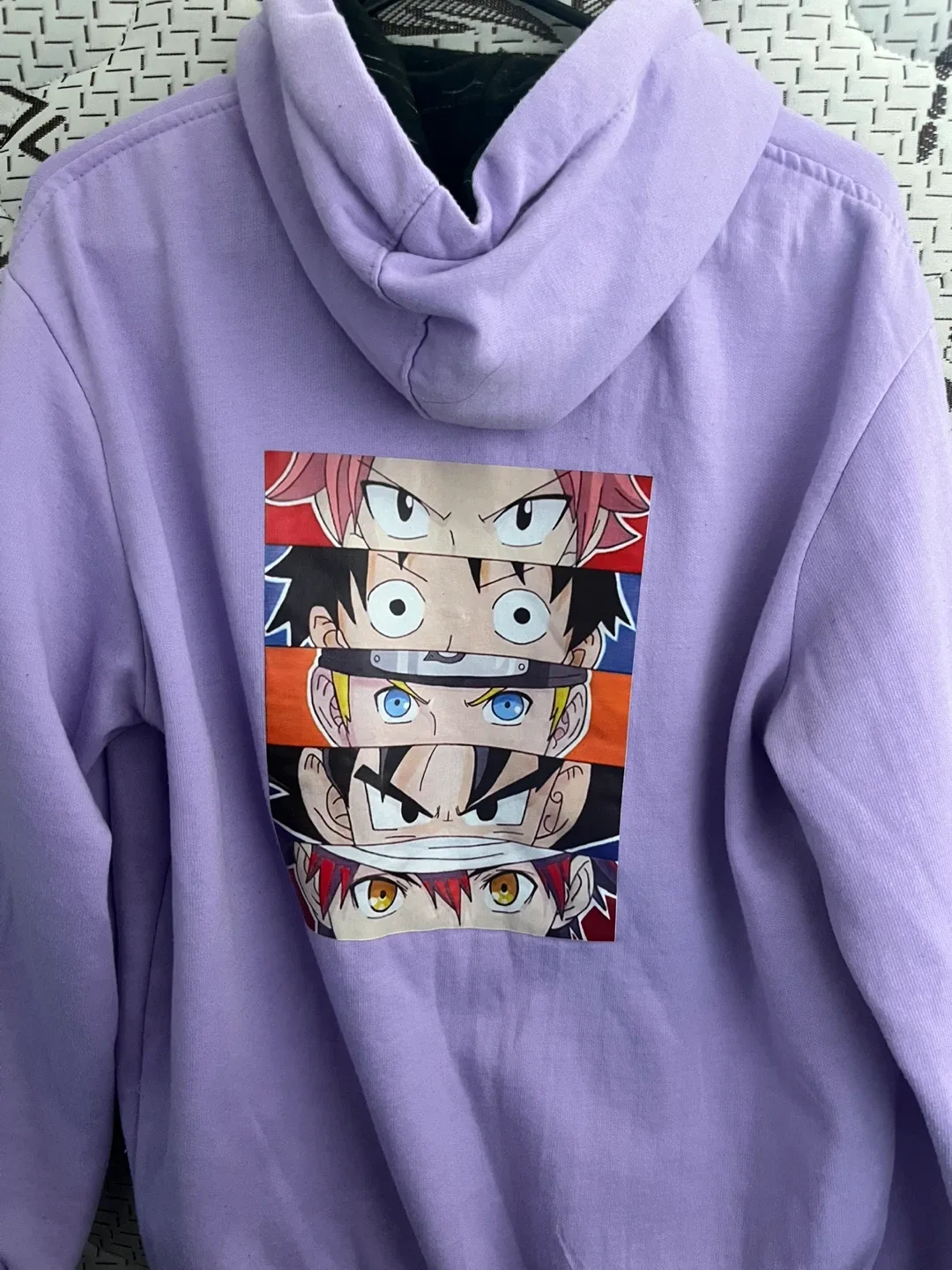 Anime Graphic Hoodie - Purple image indicator(2)