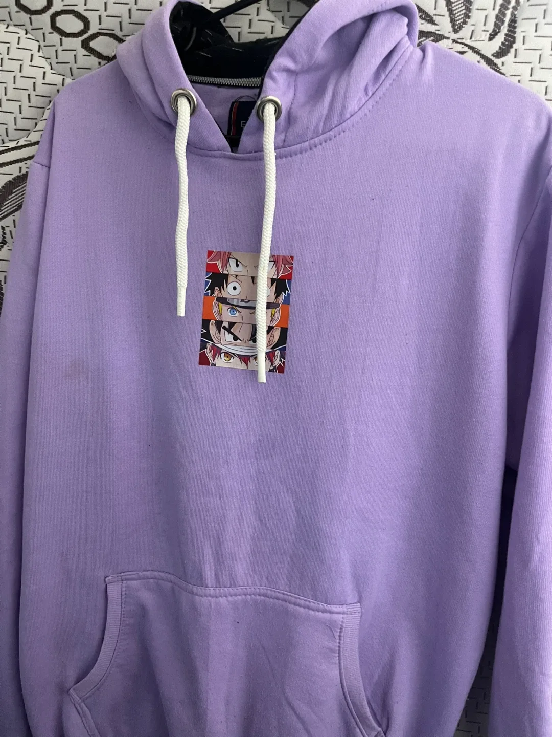 Anime Graphic Hoodie - Purple