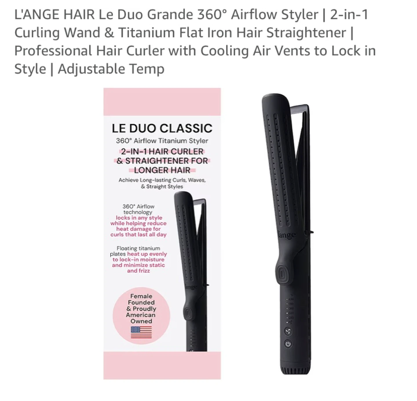 New L'ANGE HAIR Le Duo Grande 360° Airflow Styler | 2-in-1 Black