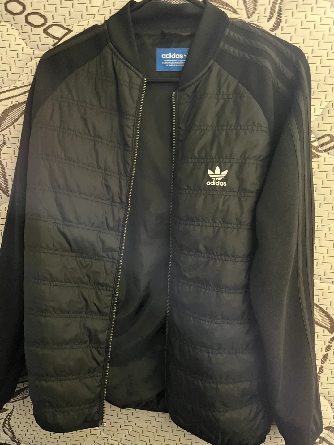 Adidas Black Padded Bomber Jacket