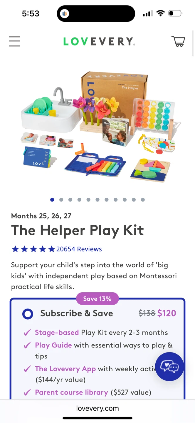 Lovevery The Helper Play Kit - Montessori Toy