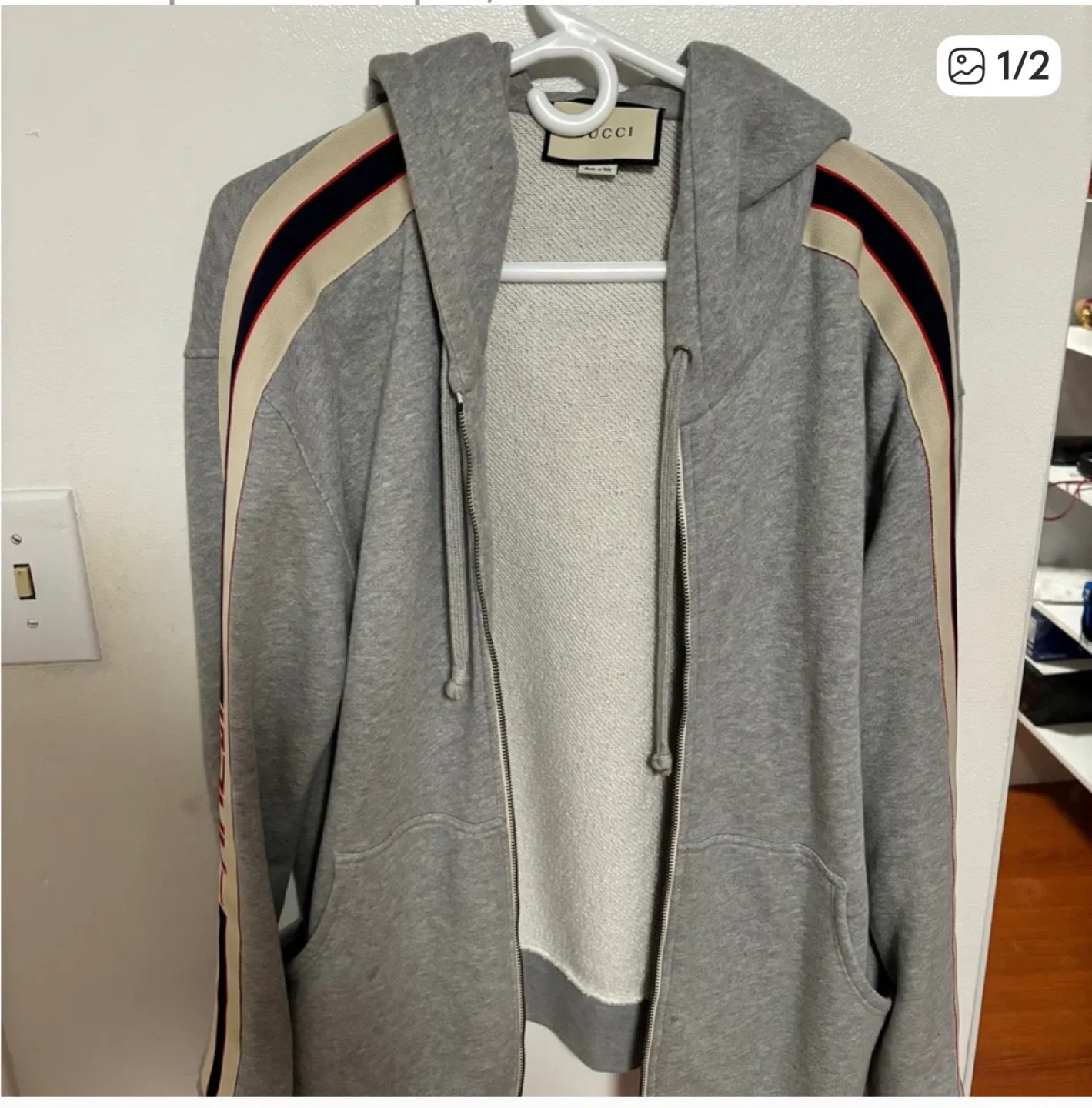 Gucci Grey Zip-Up Hoodie