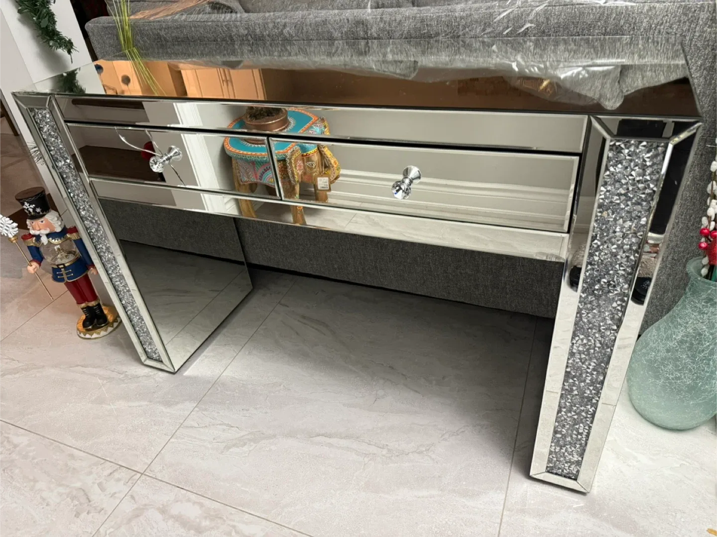 Mirrored Console Table with Crystal Accents image indicator(2)