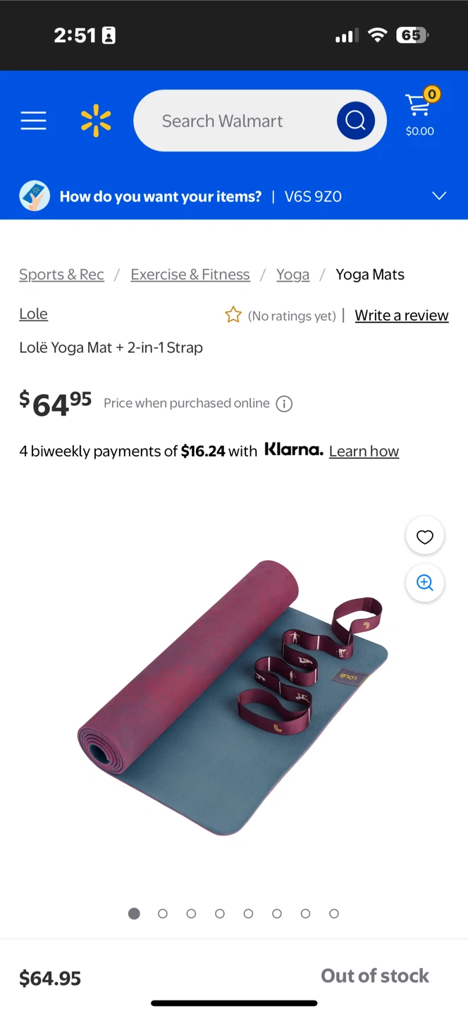 Burgundy Lole Yoga Mat with Strap - photo 2