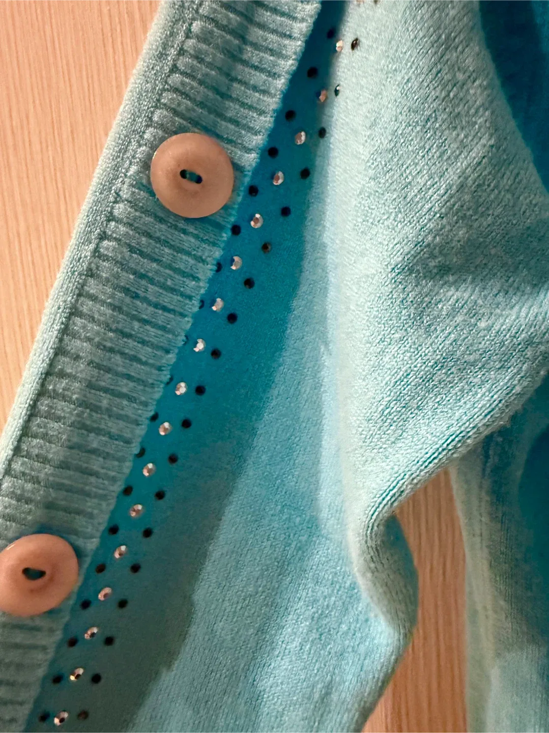 Aqua Blue Button-Down Dressy Sweater image indicator(2)