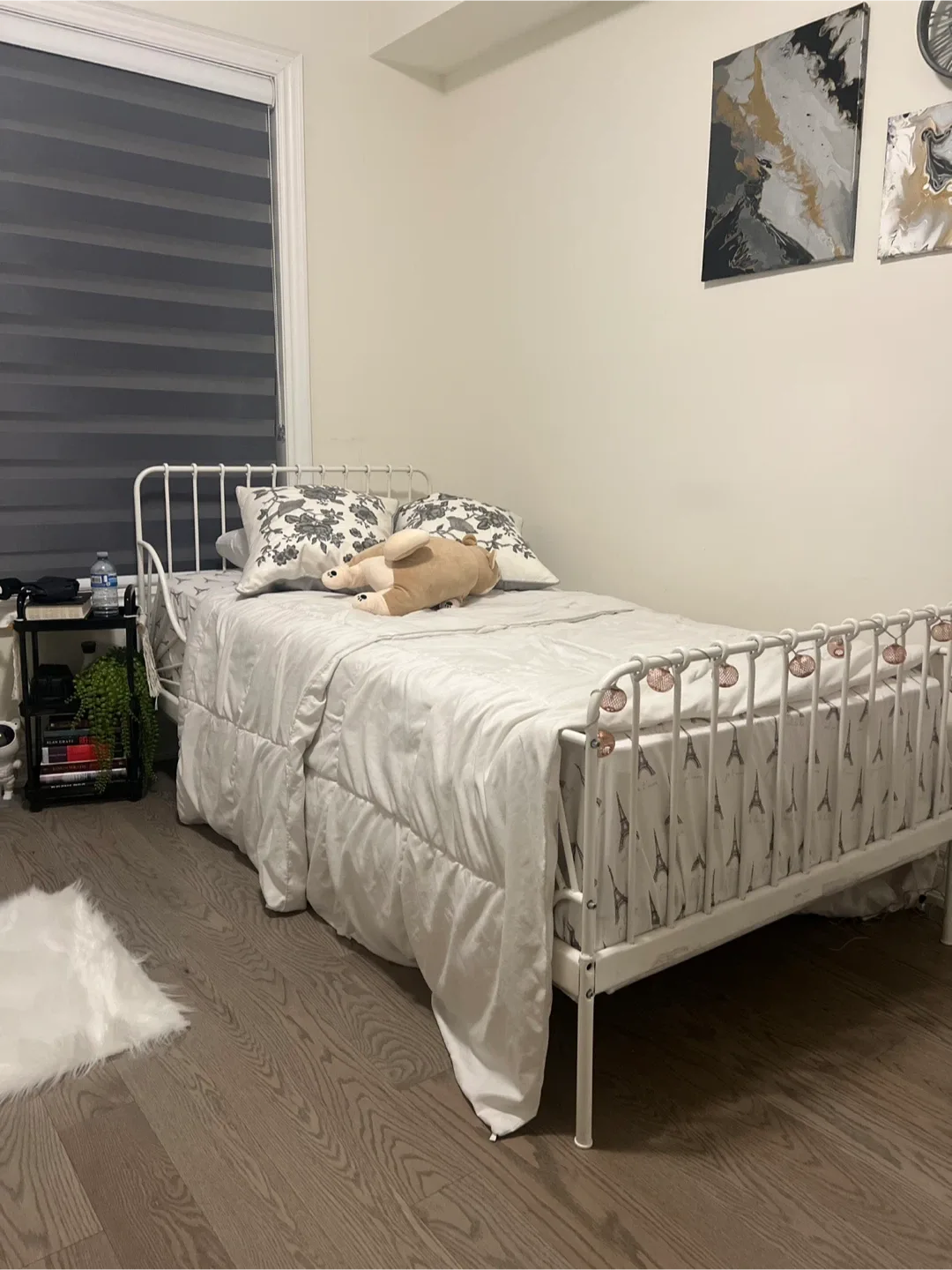 White Metal Bed Frame - Twin Size