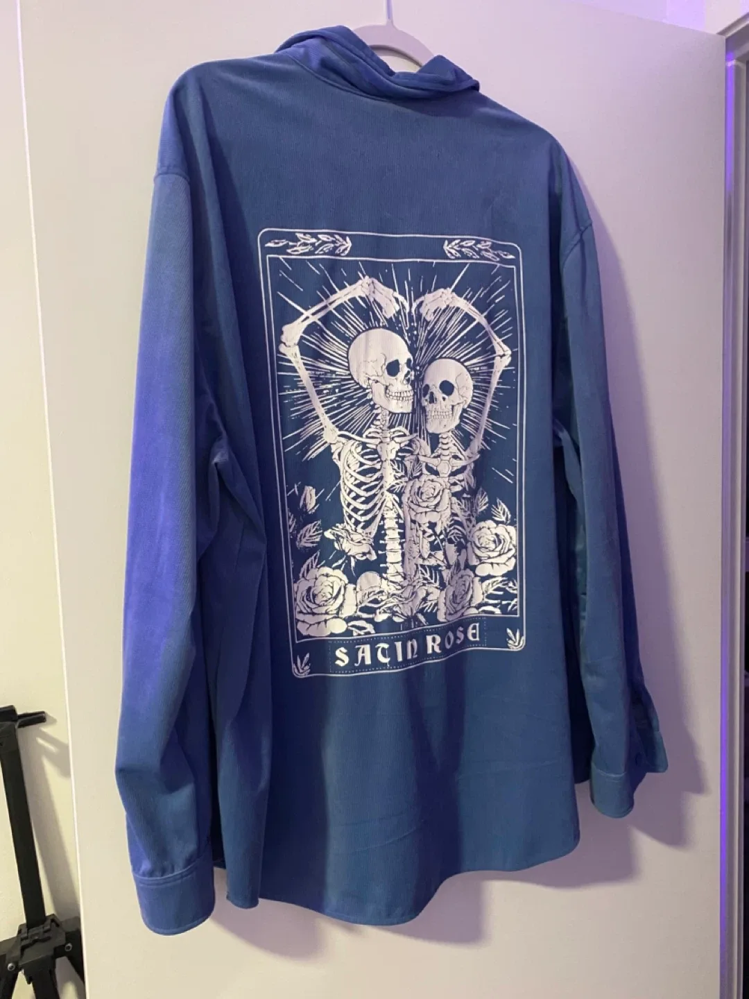 Shein Rose Skeleton Shirt - Size 2XL