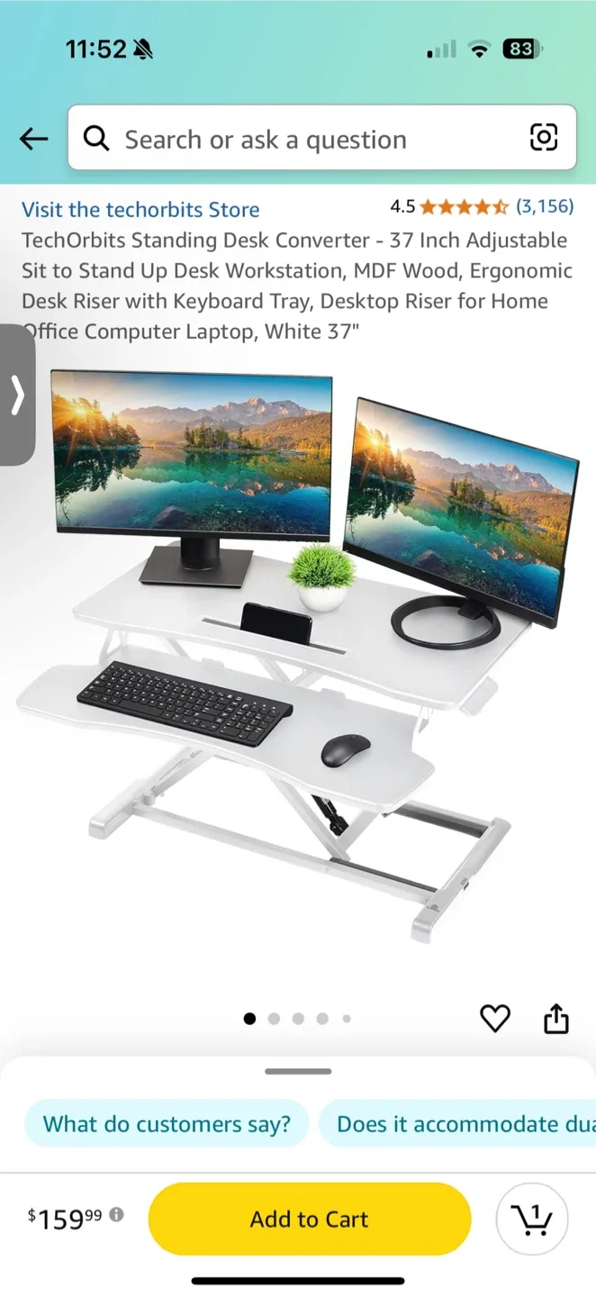 TechOrbits Standing Desk Converter - White image indicator(3)