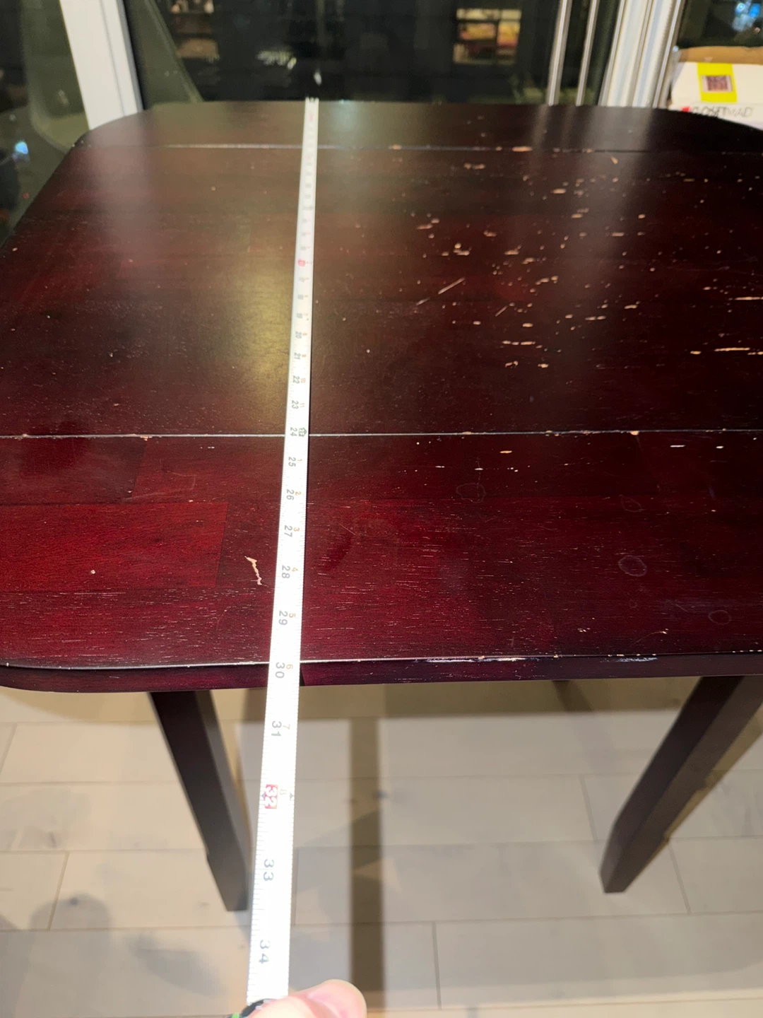 MOVING OUT SALE! Dark Wood Table - 36"x30" - photo 4