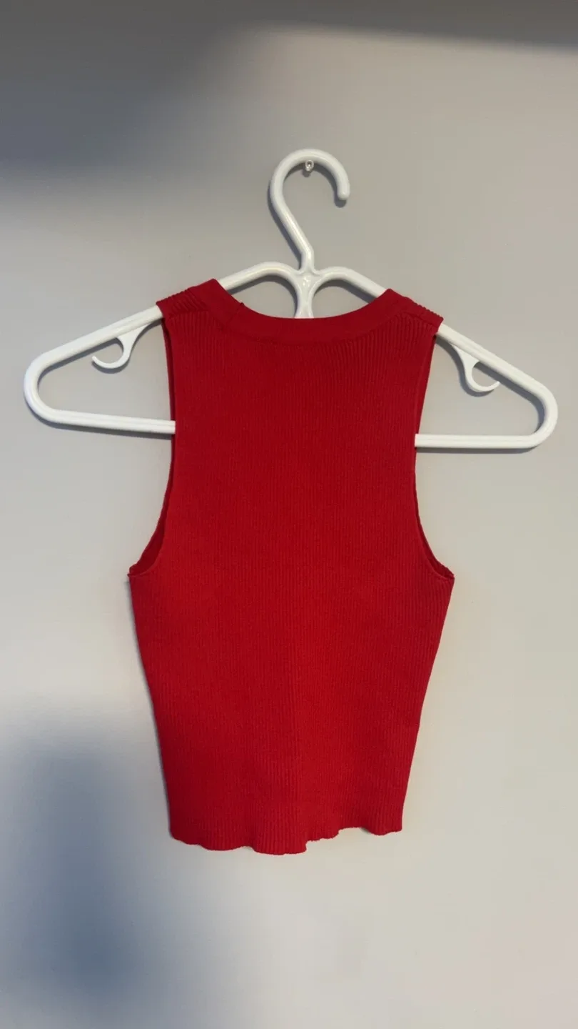 Red Ribbed Tank Top image indicator(2)
