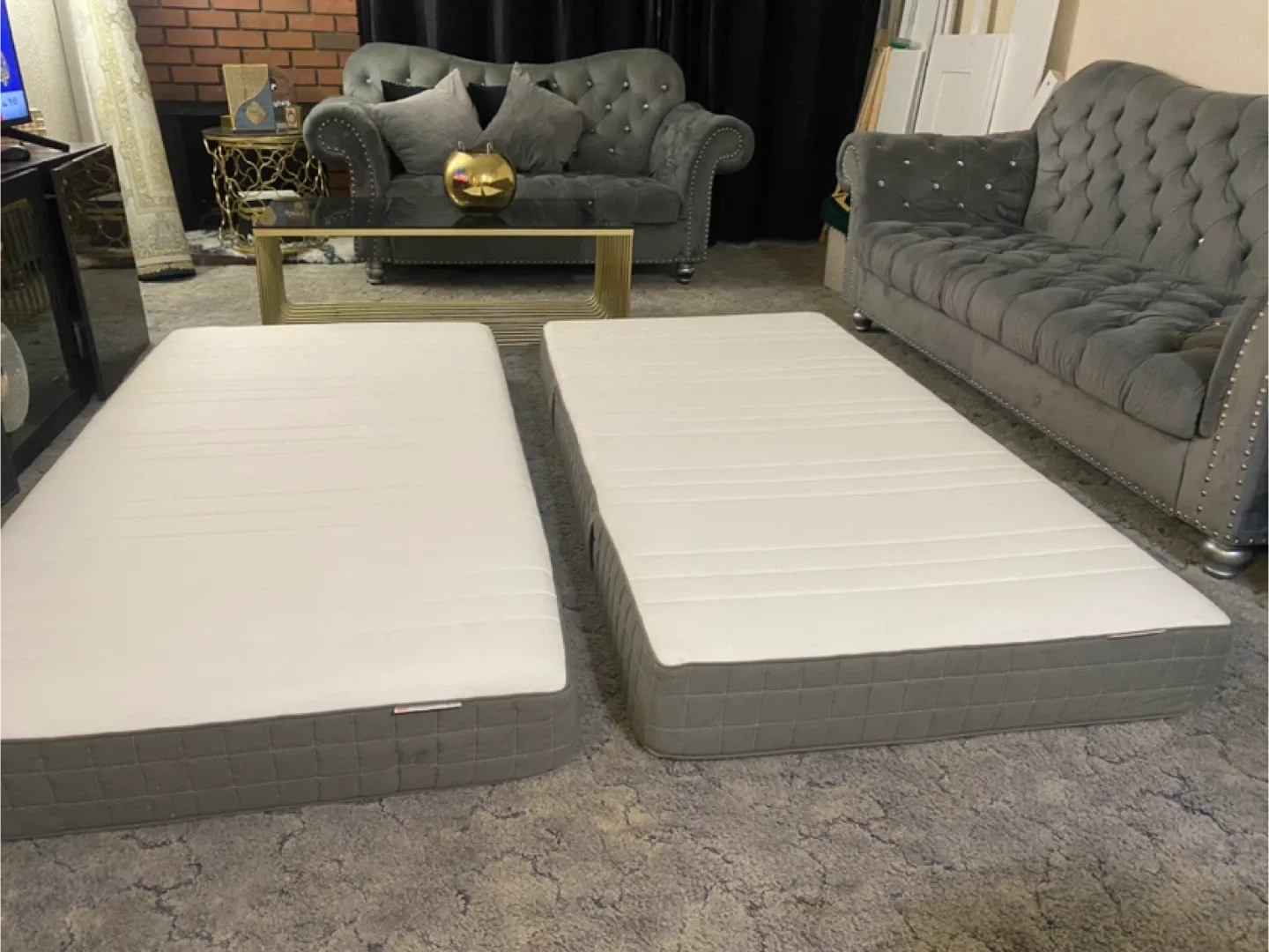 IKEA Morgedal Twin Mattress set of 2 like new image indicator(3)