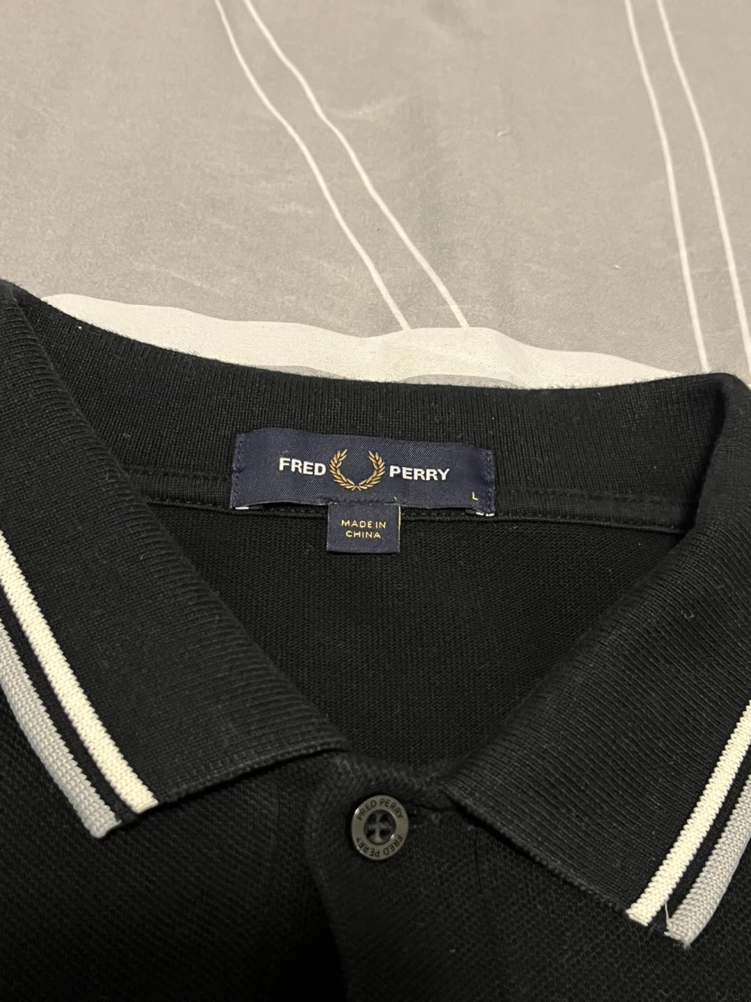 Fred Perry Black Long Sleeve Polo Shirt Men’s Size Large - photo 2
