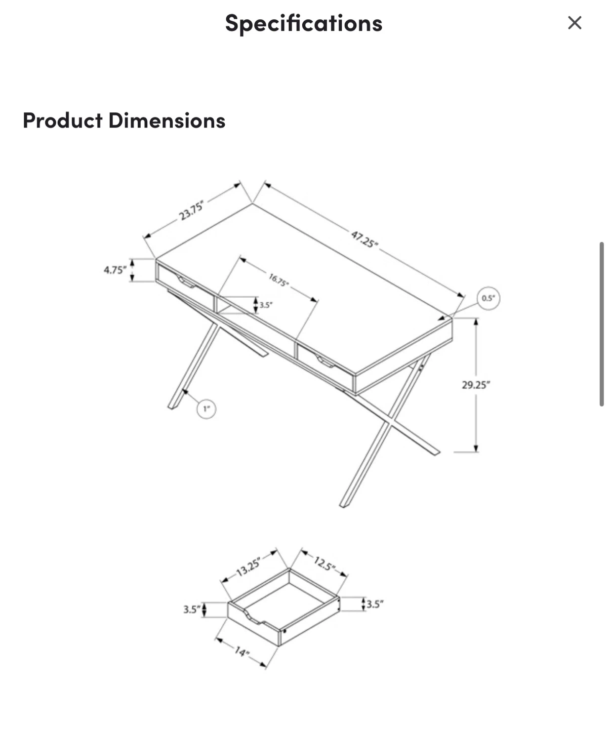 Mercury Row Modern Desk – Fully Assembled & Ready to Use! - photo 3