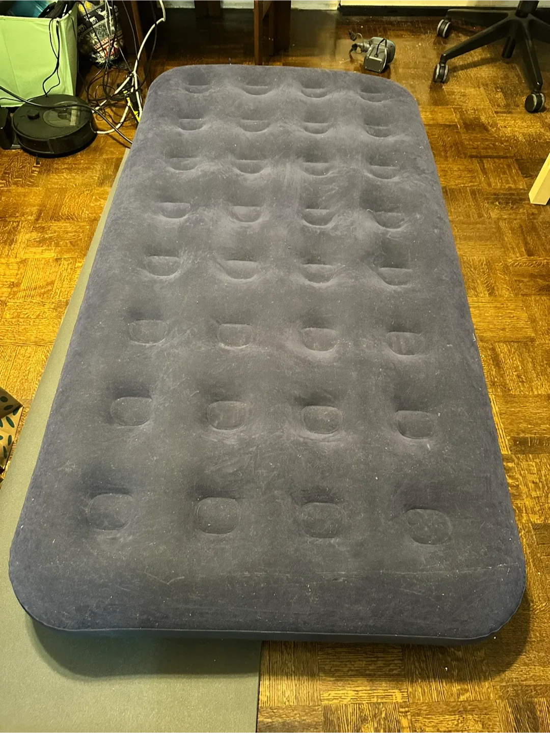 Blue Single Inflatable Air Mattress with Pump